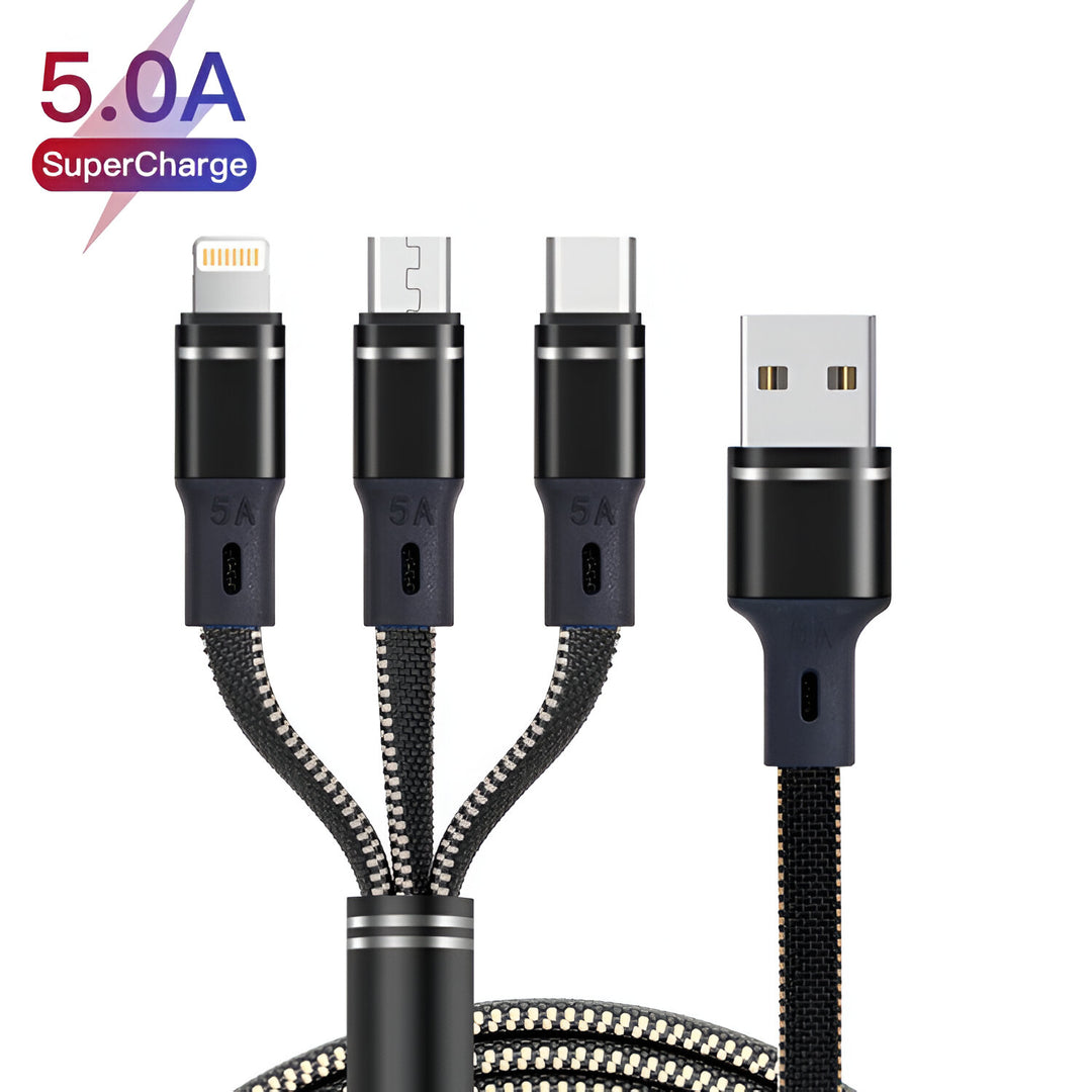 MAK 3 in 1 Data Cable - Fast Charging & IC quality with DoE VI standard